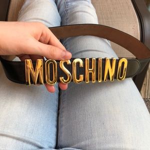 Authentic Moschino black leather belt
